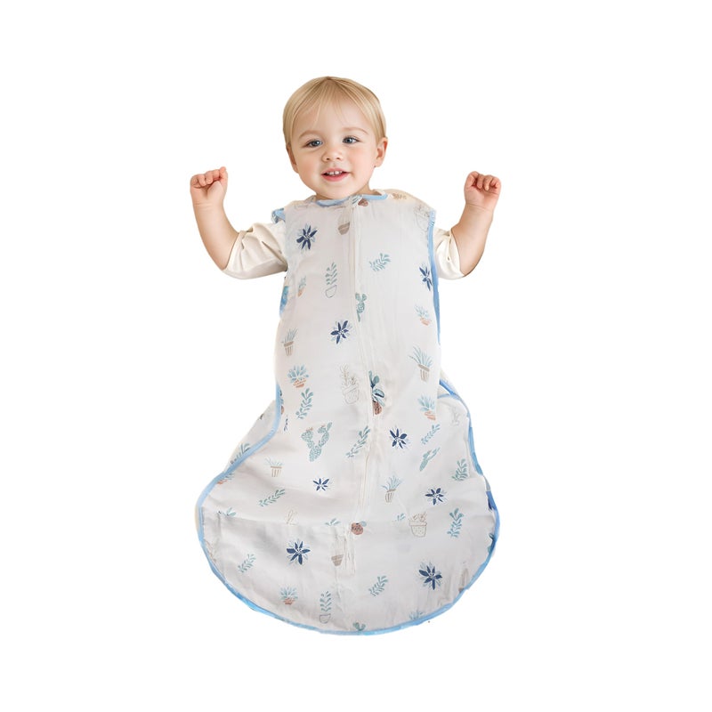 BLOOMSTAR Baby Sleeping Sack Muslin 0.5 tog Cotton 3-12 Months Summer Lightweight Toddler Wearable Blanket Sleeping Bag Thin Breathable Soft Infant Sleeper Sack 6-12M - Image 1